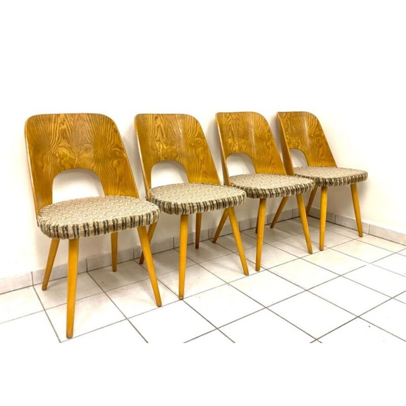 Ensemble de 4 chaises vintage d'Oswald Haerdtl pour Tatra, Tchécoslovaquie 1960