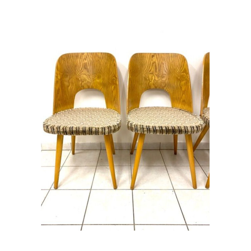 Ensemble de 4 chaises vintage d'Oswald Haerdtl pour Tatra, Tchécoslovaquie 1960