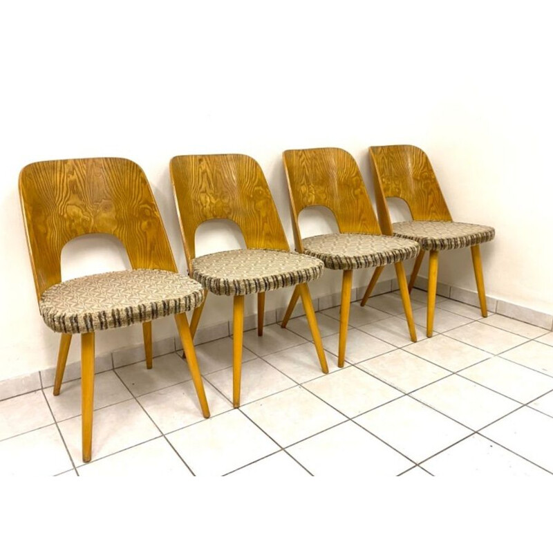 Ensemble de 4 chaises vintage d'Oswald Haerdtl pour Tatra, Tchécoslovaquie 1960