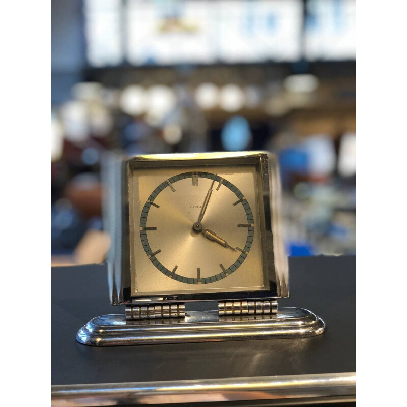 Vintage Art deco table clock with alarm by Kienzle, 1900-1930