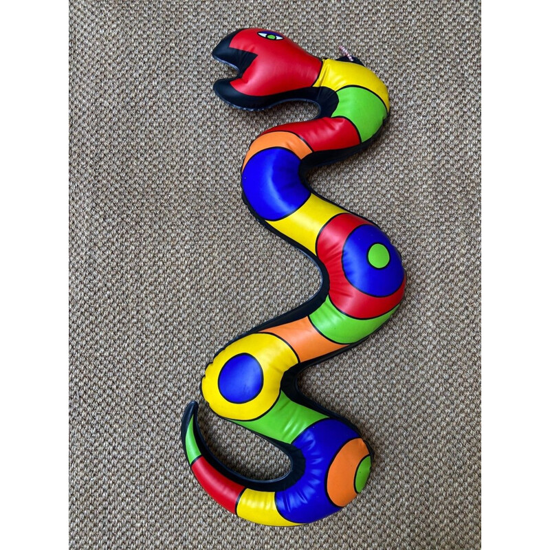 Vintage inflatable sculpture Snake in polychrome plastic, 2002