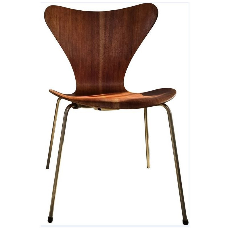 Pair of vintage teak dining chairs by Arne Jacobsen for Fritz Hansen, 1960s