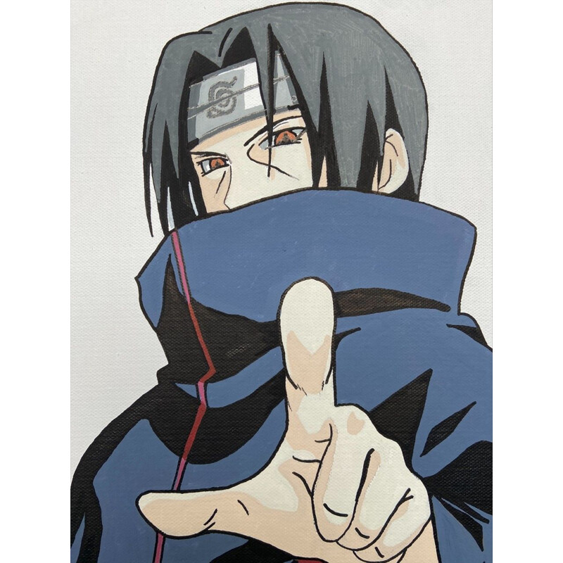 Vintage acrylic on canvas "Itachi Uchiha" by Loran