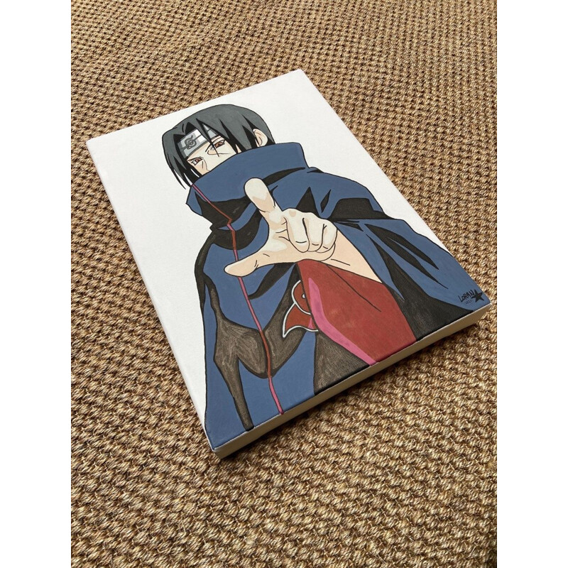 Acrylique sur toile vintage "Itachi Uchiha" par Loran