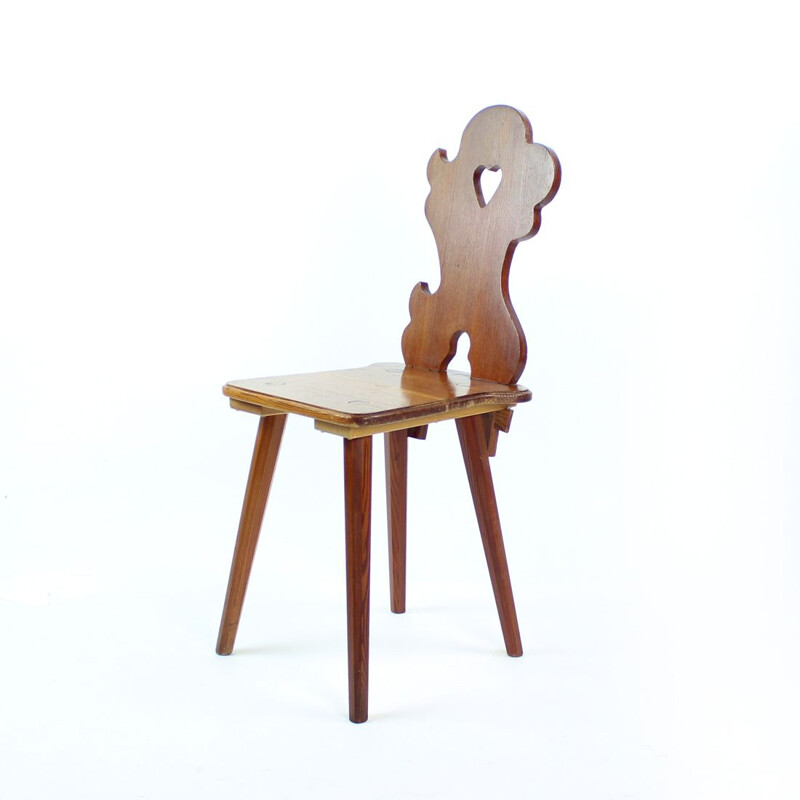Juego de 4 sillas de comedor vintage de diseño popular, Checoslovaquia 1973
