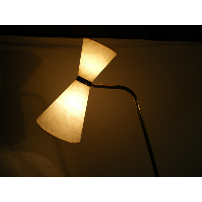Mid century modern floor lamp with diabolo shade - 1950s