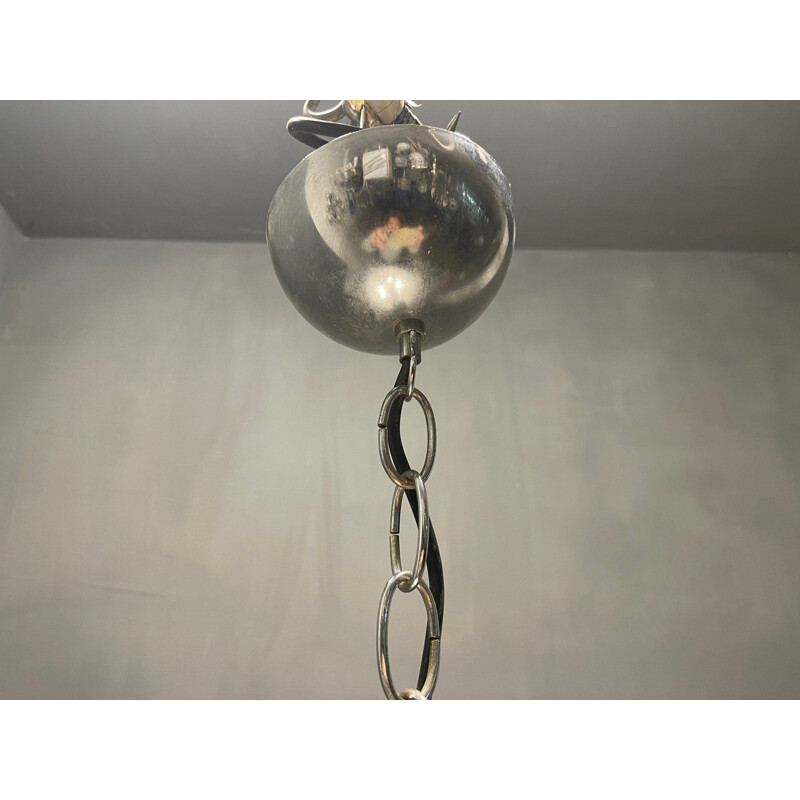 Mid-century Italian bubble glass chandelier