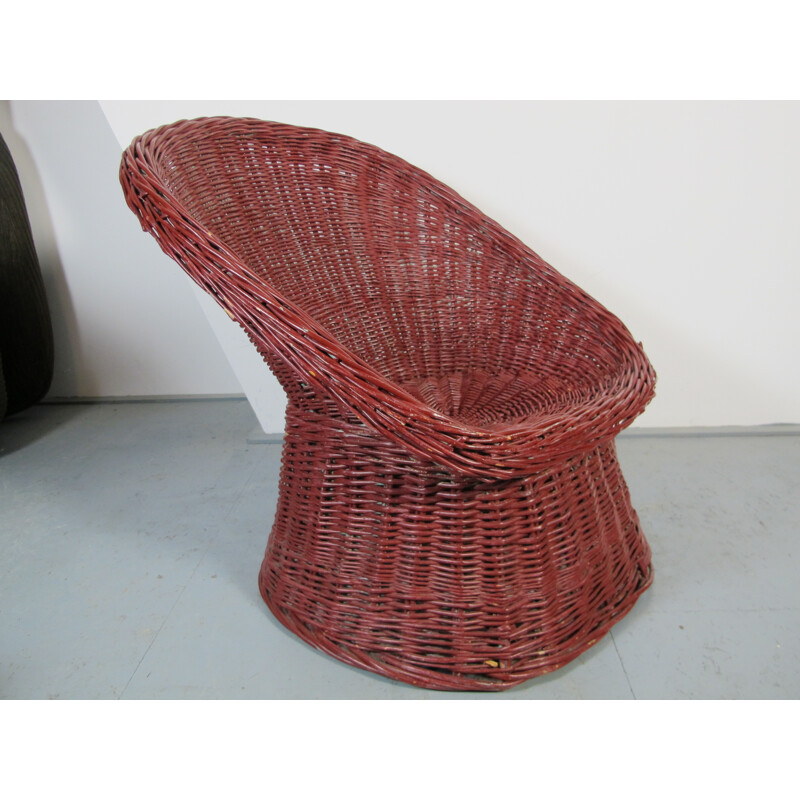 Rohe Noordwolde wicker lounge chair, Wim DEN BOON - 1950s