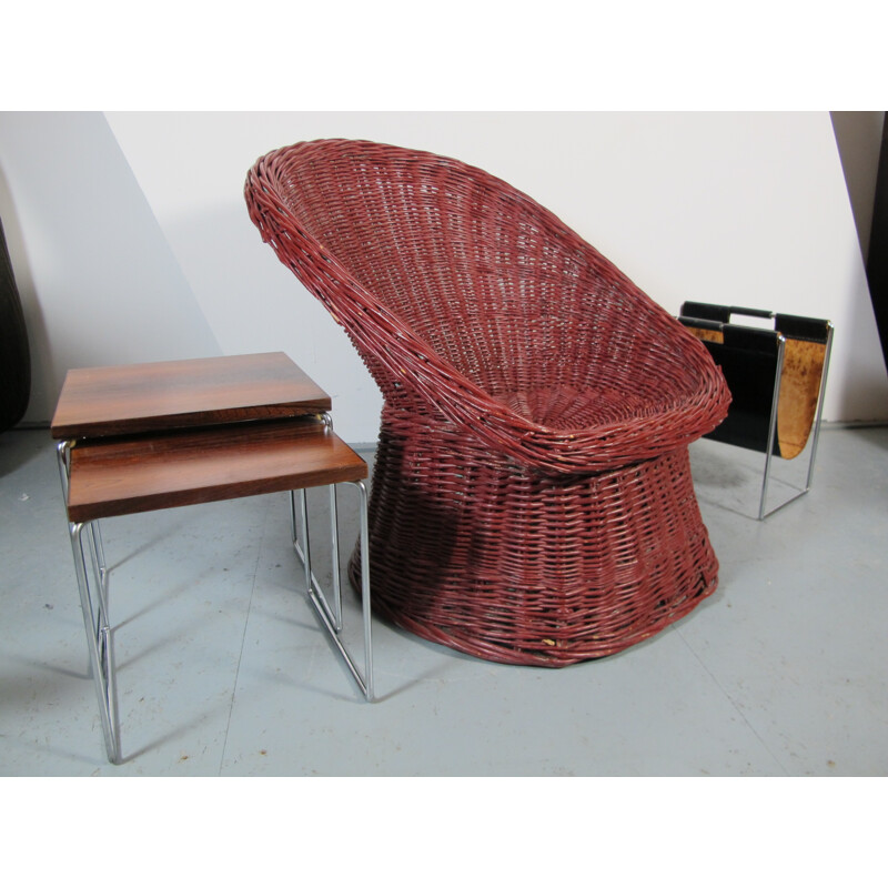 Rohe Noordwolde wicker lounge chair, Wim DEN BOON - 1950s