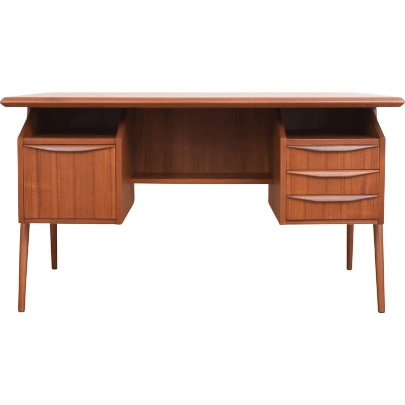 Mid-century Danish teak desk by Gunnar Nielsen for Tibergaard, 1960s