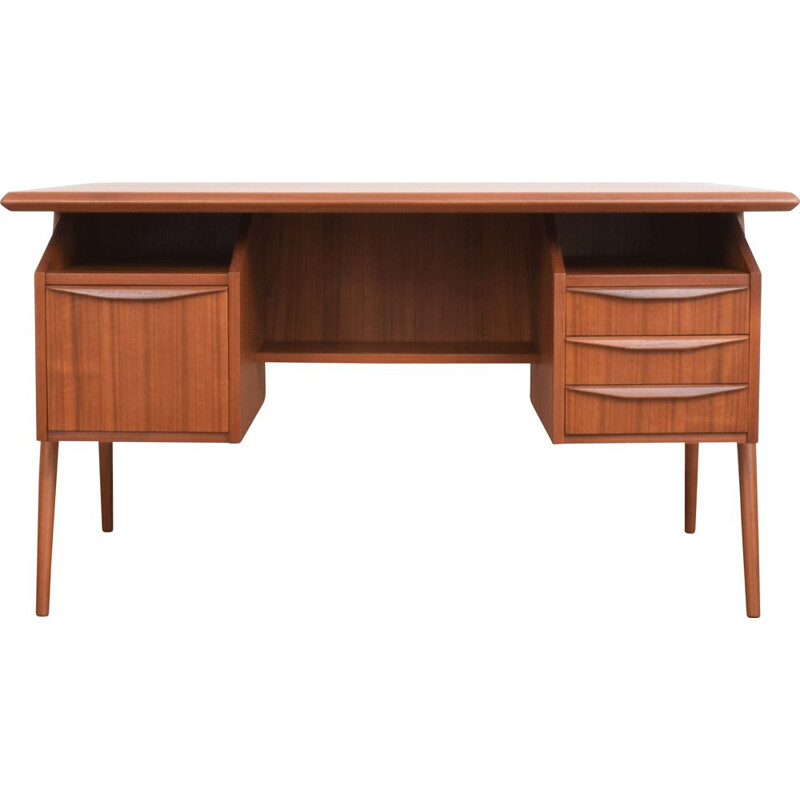 Mid-century Danish teak desk by Gunnar Nielsen for Tibergaard, 1960s