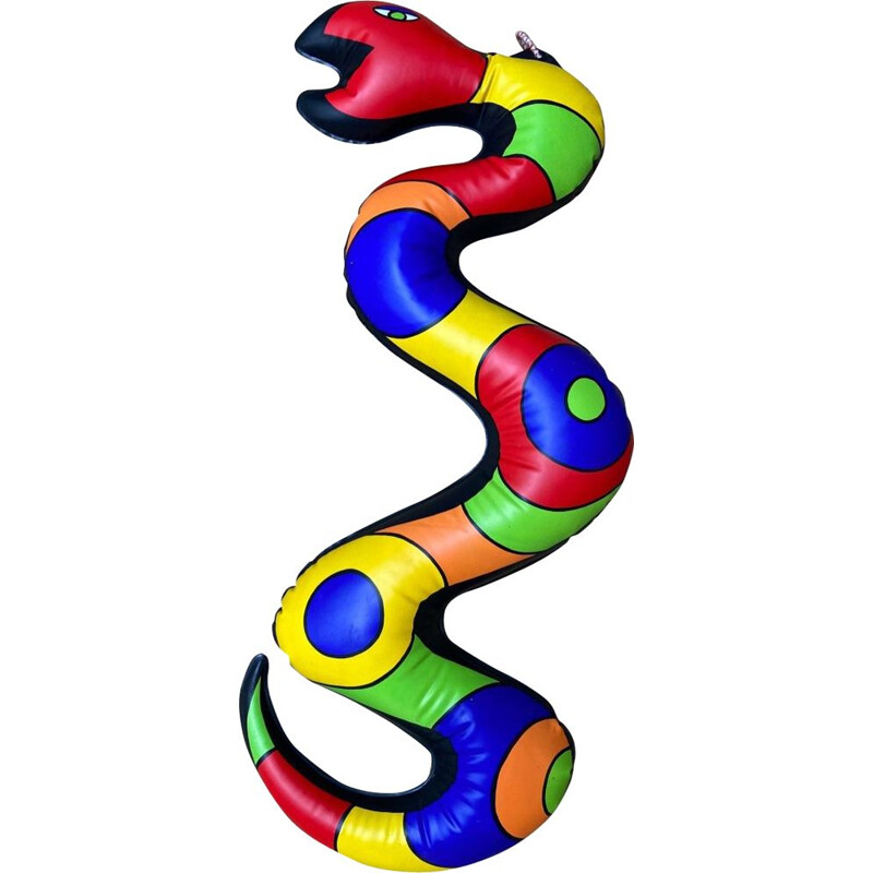Escultura inflable Vintage Snake de plástico policromado, 2002