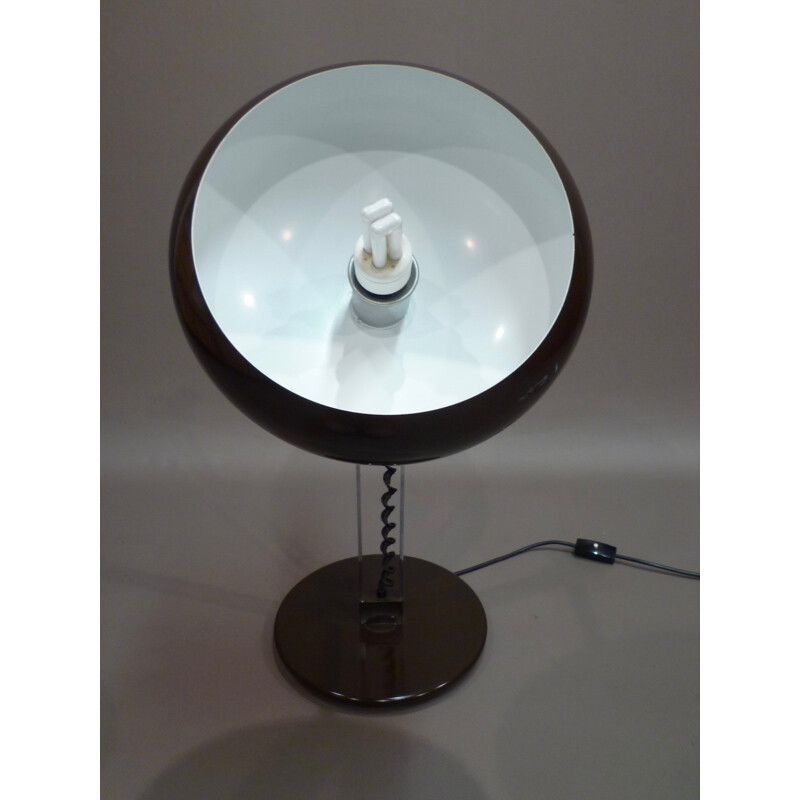 Large industrial table lamp in brown metal - 1960s