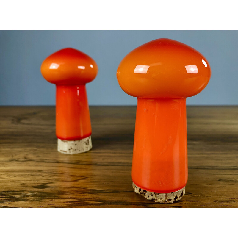 Vintage Danish salt and pepper set in glass by Michael Bang for Holmegaard, 1970s