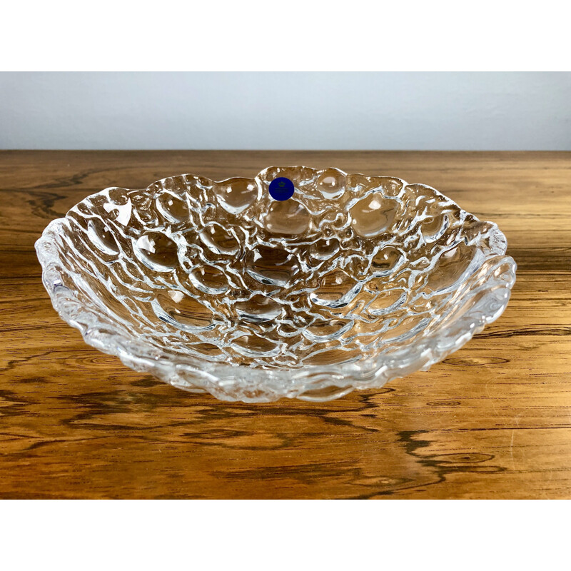 Vintage glass bowl by Per Lütken for Holmegaard, Denmark 1990