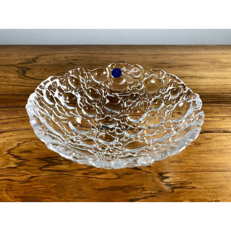 Vintage glass bowl by Per Lütken for Holmegaard, Denmark 1990