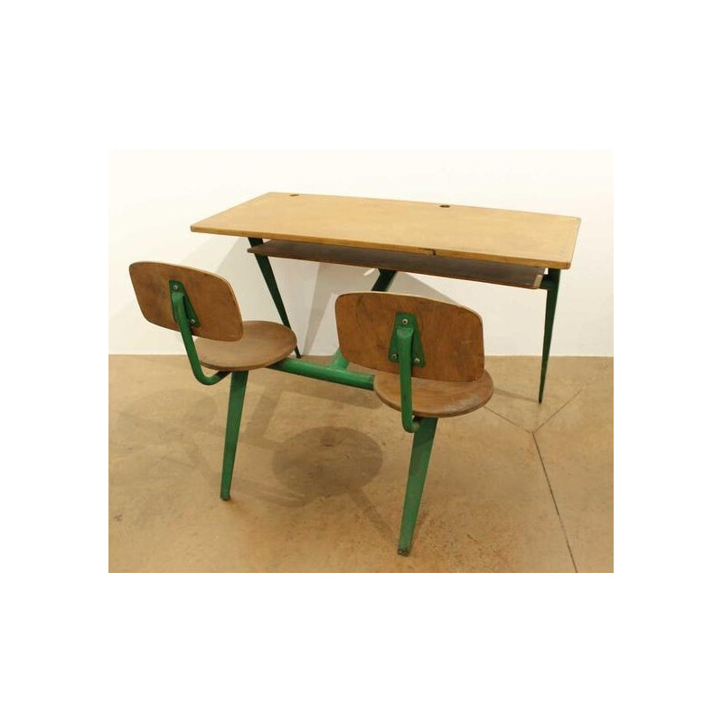 Vintage two-seater desk model 850, Jean PROUVÉ - 1950s