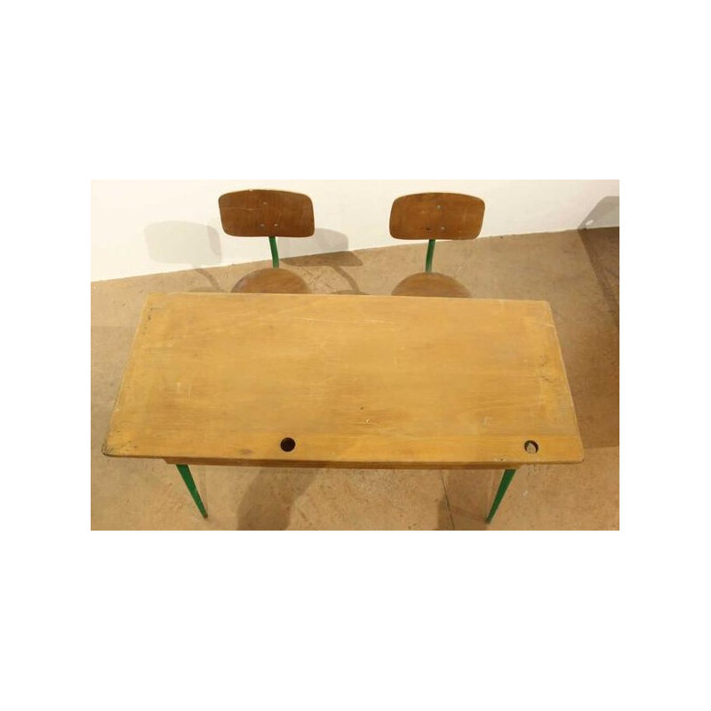 Vintage two-seater desk model 850, Jean PROUVÉ - 1950s