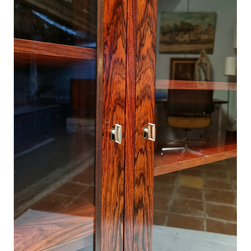 Vintage French rosewood display cabinet, 1960