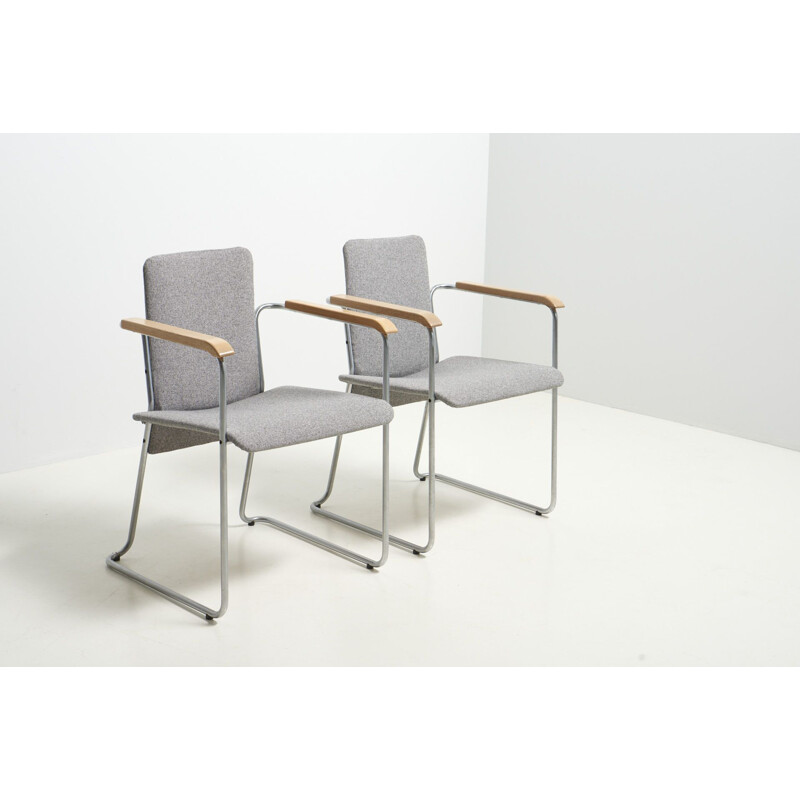 Pair of vintage metal armchairs by Walter Antonis for 'tSpectrum, Netherlands 1970