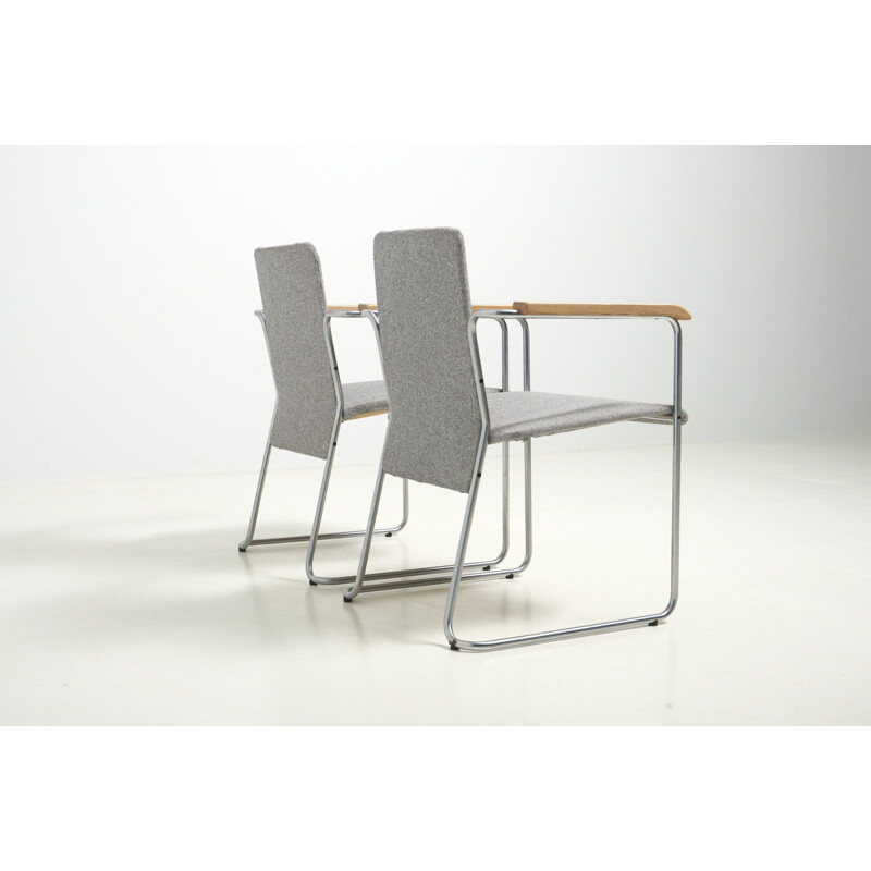 Pair of vintage metal armchairs by Walter Antonis for 'tSpectrum, Netherlands 1970