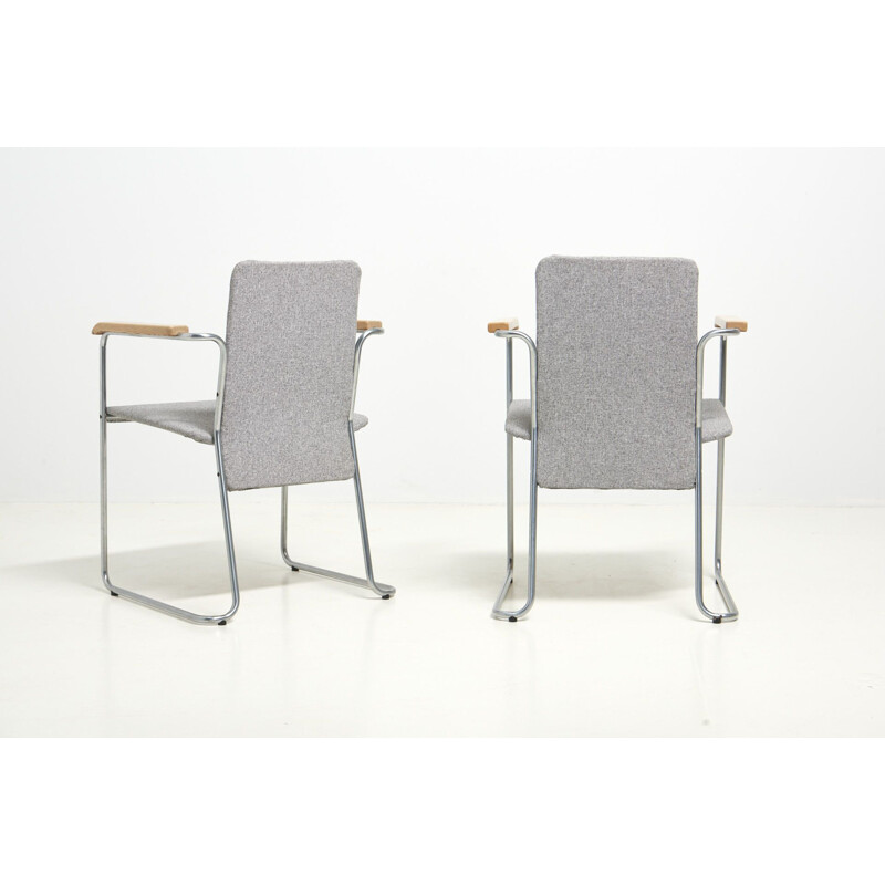 Pair of vintage metal armchairs by Walter Antonis for 'tSpectrum, Netherlands 1970