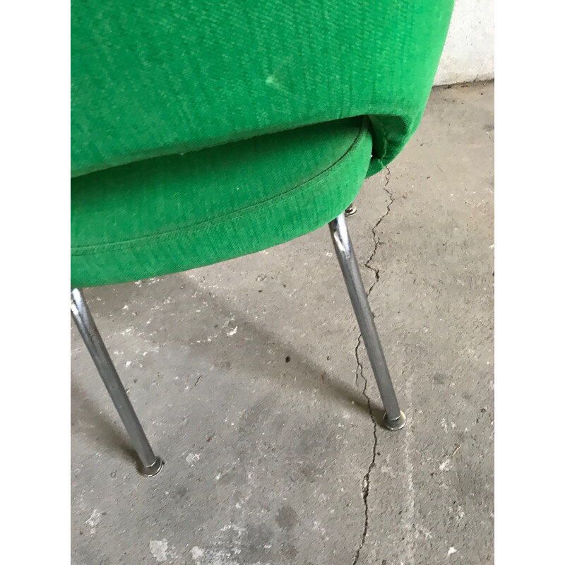Knoll armchair in green velvet, Eero SAARINEN - 1960s