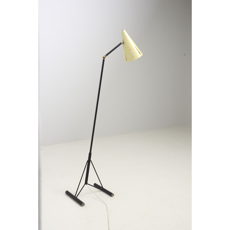 Vintage floor lamp "Sun Series" by Herman Busquet for Hala Zeist, Netherlands 1950s