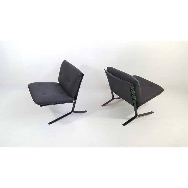 Pair of Airborne low chairs in leatherette, Olivier MOURGUE - 1960s