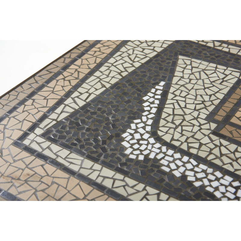 Decorative vintage coffee table in mosaic by Berthold Muller, Germany 1960