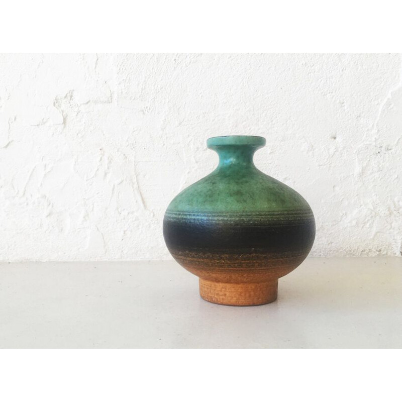 Vase vintage moderniste en céramique, Allemagne de l'Ouest