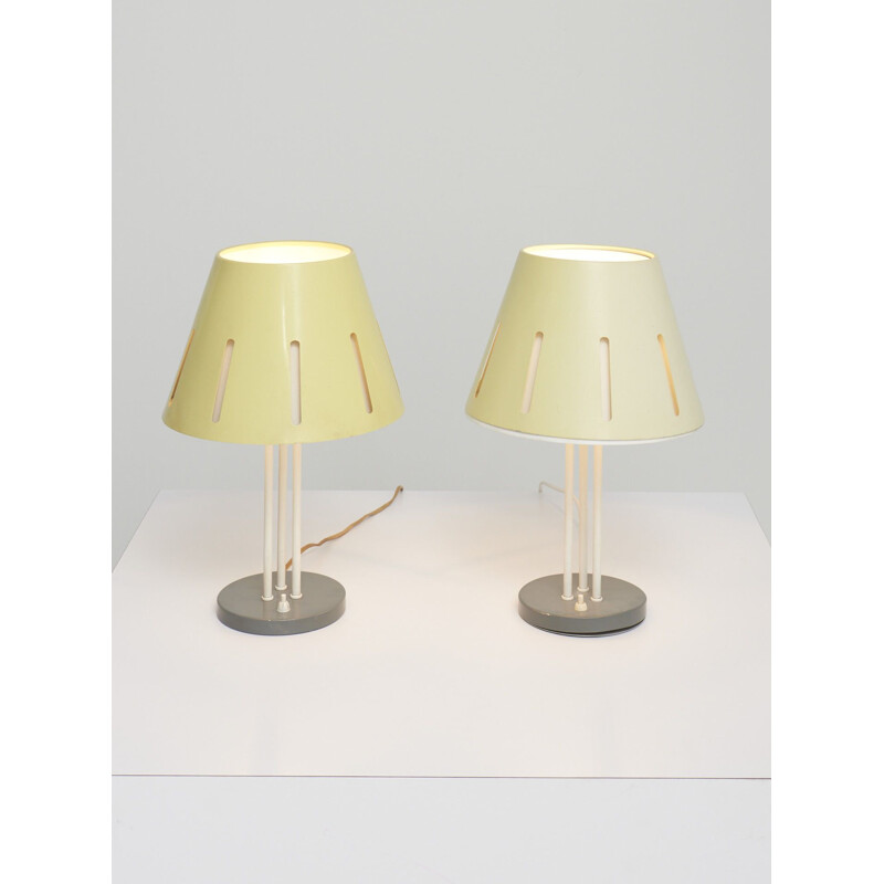 Paire de lampes de table vintage "Sun Series" par Herman Busquet pour Hala Zeist, Pays-Bas 1950