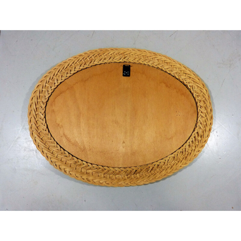 Vintage rattan mirror, Germany 1970s