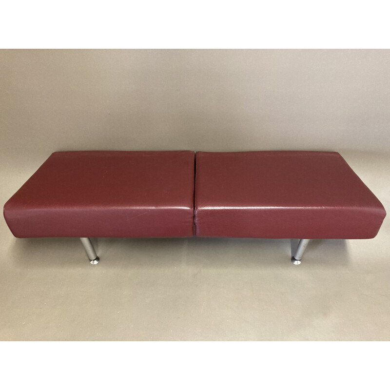 Vintage leather and metal hanging sofa