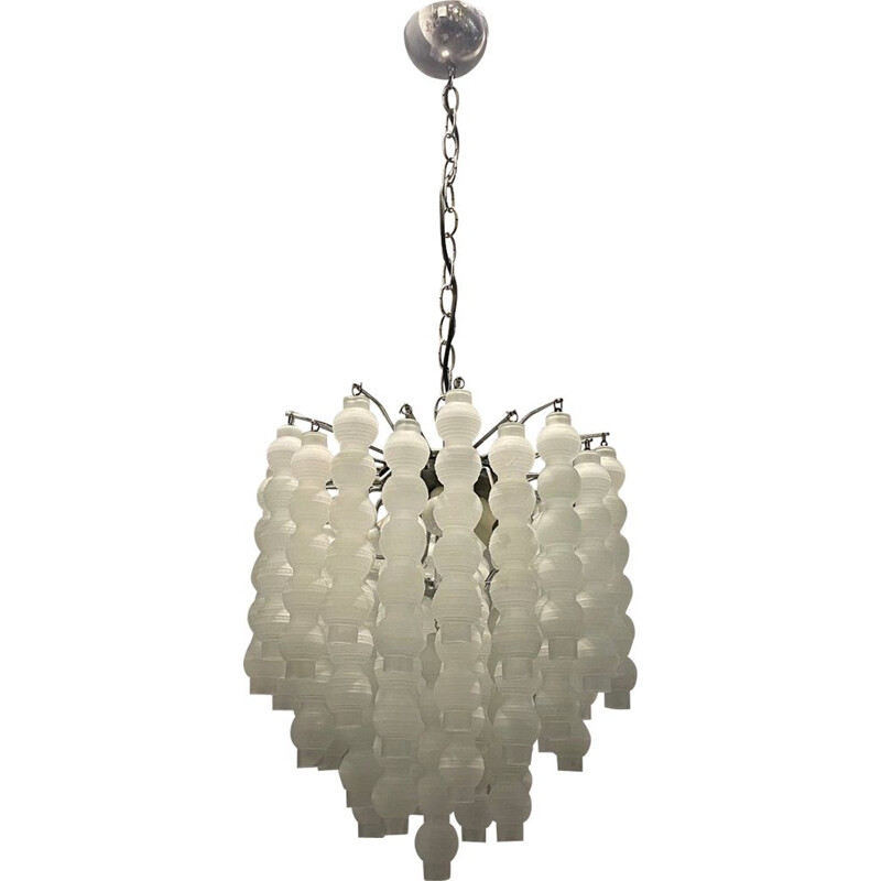 Mid-century Italian bubble glass chandelier