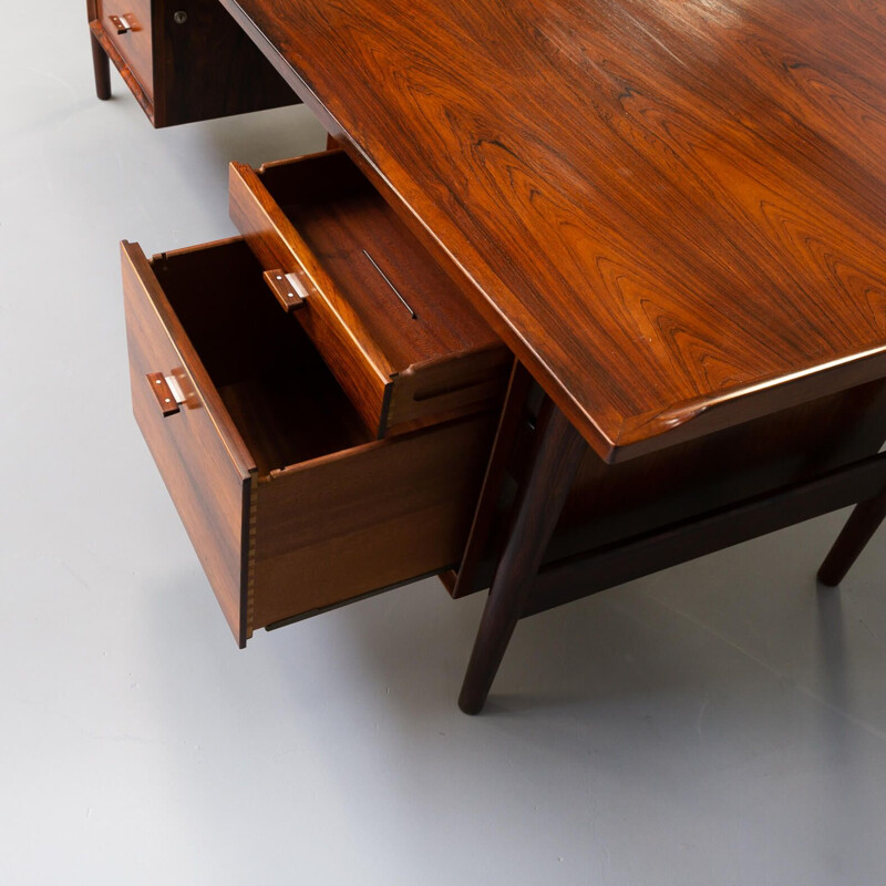 Vintage rosewood executive desk by Arne Vodder for Sibast, 1960s