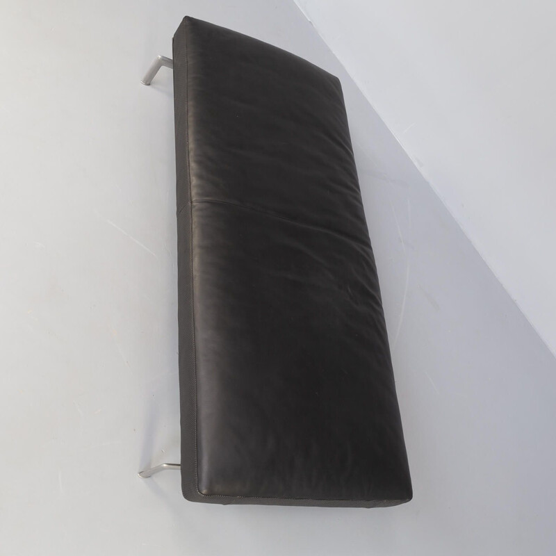 Vintage black leather "Diesis" daybed by Antonio Citterio and Paolo Nava for B&B Italia