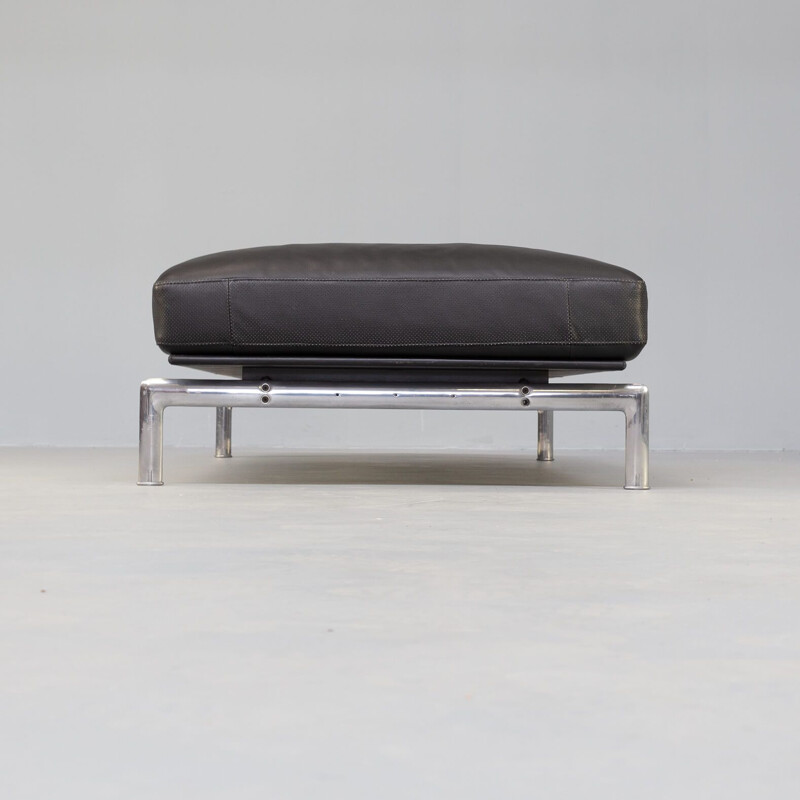Vintage black leather "Diesis" daybed by Antonio Citterio and Paolo Nava for B&B Italia