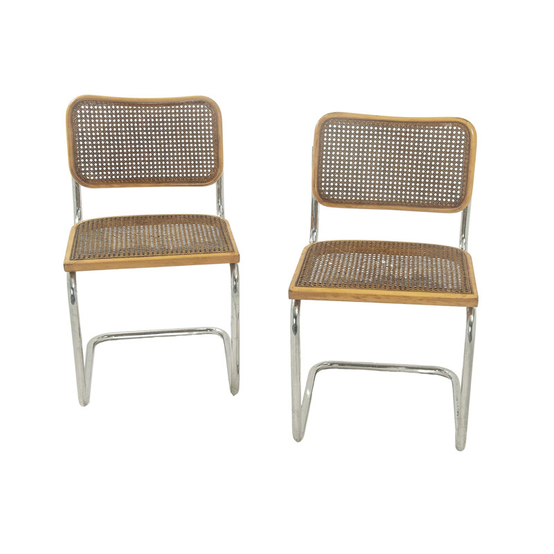 Pair of vintage Cesca chairs by Marcel Breuer