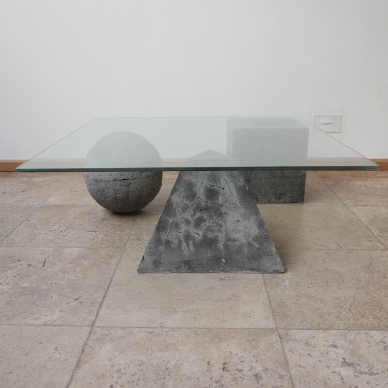 Vintage concrete coffee table, Italy 1980