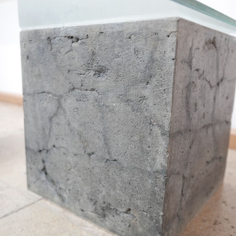 Vintage concrete coffee table, Italy 1980