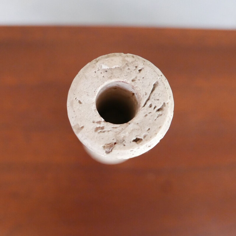 Travertine mid-century candlestick by Frattelli Manelli, Italy 1970s