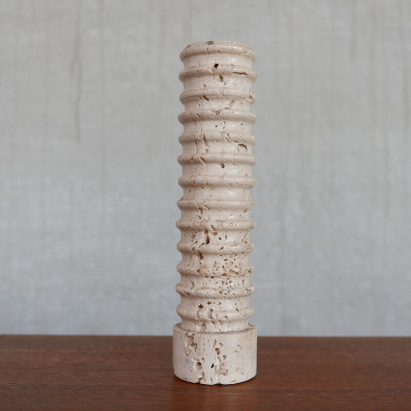 Travertine mid-century candlestick by Frattelli Manelli, Italy 1970s