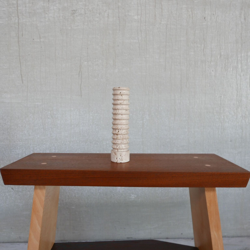 Travertine mid-century candlestick by Frattelli Manelli, Italy 1970s