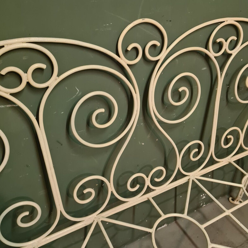 Vintage white metal bench, 1950s