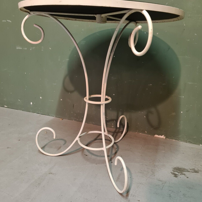 Vintage-Tisch aus weißem Metall, 1950