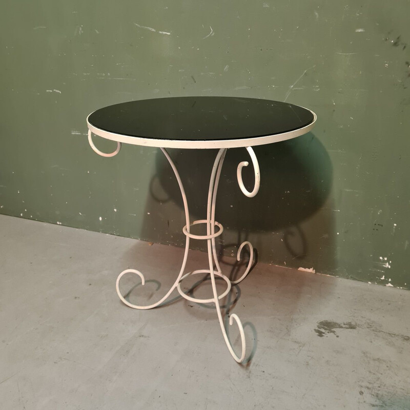 Vintage white metal table, 1950s