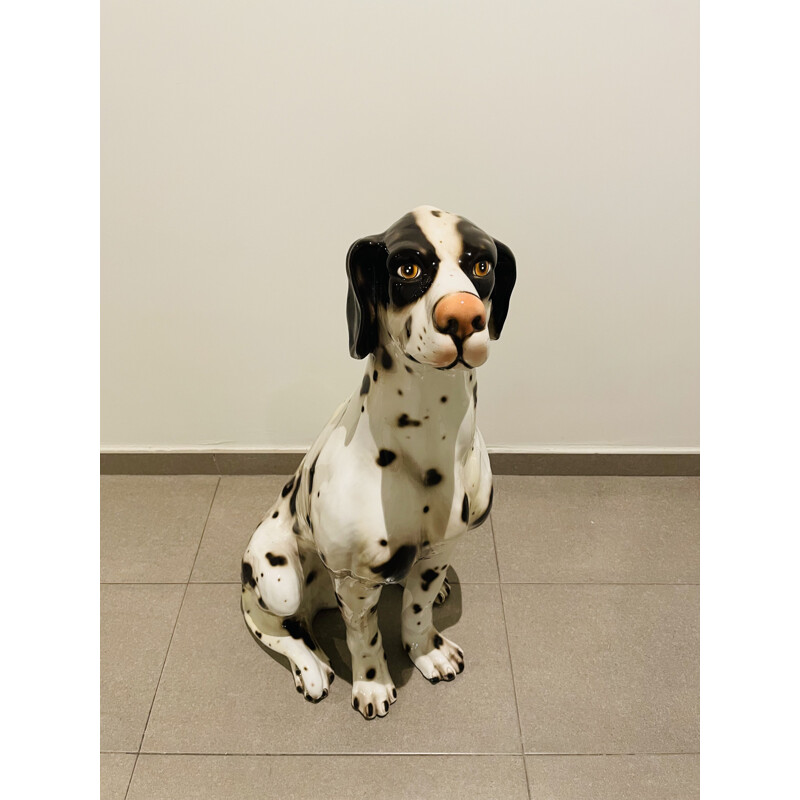 Vintage Dalmatische hond sculptuur door Ceramiche Bassano Del Grappa, Italië 1970