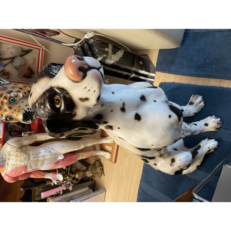 Vintage Dalmatian dog sculpture by Ceramiche Bassano Del Grappa, Italy 1970s