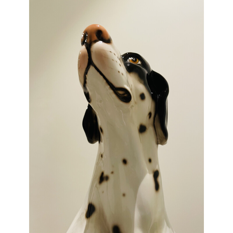 Vintage Dalmatische hond sculptuur door Ceramiche Bassano Del Grappa, Italië 1970